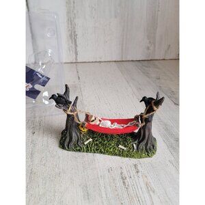 Skeleton on hammock Halloween Village accessory decor figure